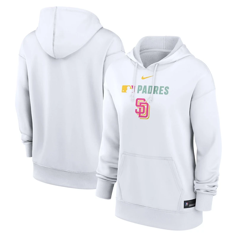 Women's Nike White San Diego Padres City Connect Authentic Collection Therma-FIT Hoodie
