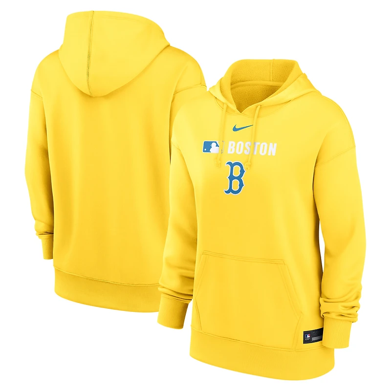 Women's Nike Gold Boston Red Sox City Connect Authentic Collection Therma-FIT Hoodie