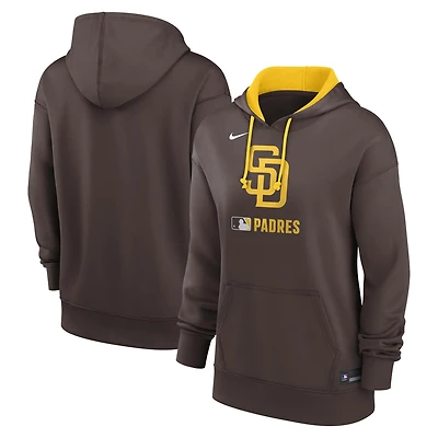 Women's Nike Brown San Diego Padres Authentic Collection Therma Hoodie