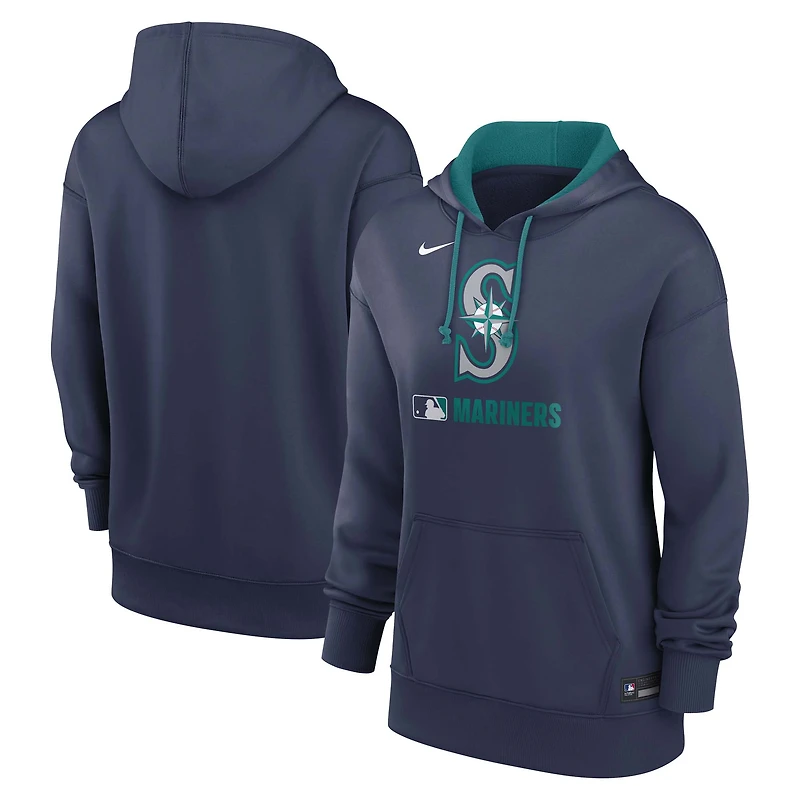Women's Nike Navy Seattle Mariners Authentic Collection Therma Hoodie