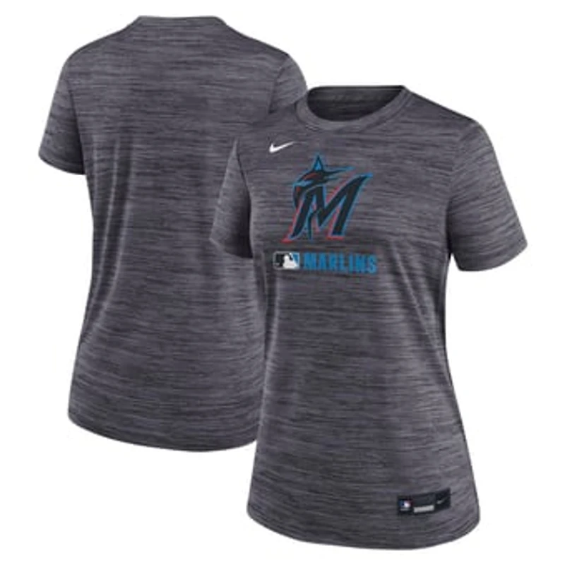 Women's Nike Black Miami Marlins Authentic Collection Velocity Dri-FIT T-Shirt
