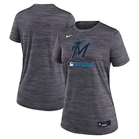 Women's Nike  Black Miami Marlins Authentic Collection Velocity Dri-FIT T-Shirt
