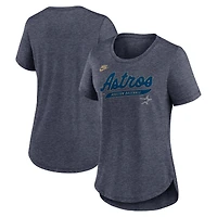 Women's Nike Heather Navy Houston Astros Cooperstown Collection Tri-Blend T-Shirt