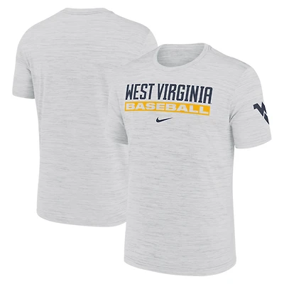 Men's Nike Ash West Virginia Mountaineers Velocity Baseball Wordmark Stack Dri-FIT T-Shirt