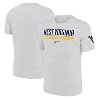 Men's Nike Ash West Virginia Mountaineers Velocity Baseball Wordmark Stack Dri-FIT T-Shirt