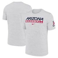 Men's Nike Ash Arizona Wildcats Velocity Baseball Wordmark Stack Dri-FIT T-Shirt