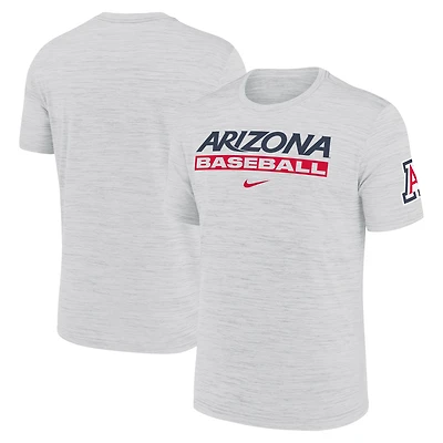 Men's Nike Ash Arizona Wildcats Velocity Baseball Wordmark Stack Dri-FIT T-Shirt