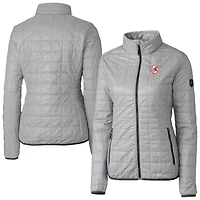 Women's Cutter & Buck Gray New York Yankees Cooperstown Collection Rainier PrimaLoft Eco Insulated Full-Zip Puffer Jacket