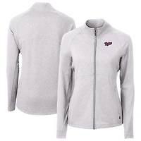 Women's Cutter & Buck  Heather Gray Minnesota Twins Throwback Adapt Eco Knit Hybrid Recycled Full-Zip Jacket