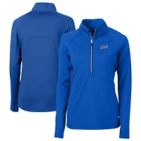 Women's Cutter & Buck Royal New York Mets  DryTec Adapt Eco Knit Stretch Recycled Raglan Half-Zip Top
