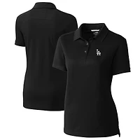Women's Cutter & Buck Black Los Angeles Dodgers DryTec Advantage Tri-Blend Pique Polo