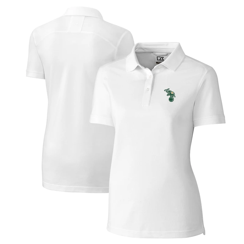 Women's Cutter & Buck White Athletics DryTec Advantage Tri-Blend Pique Polo