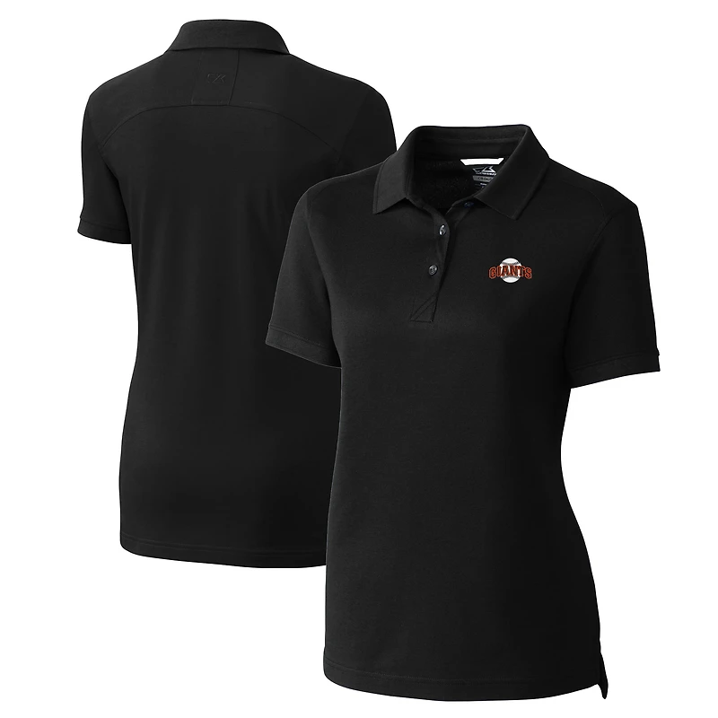Women's Cutter & Buck Black San Francisco Giants DryTec Advantage Tri-Blend Pique Polo