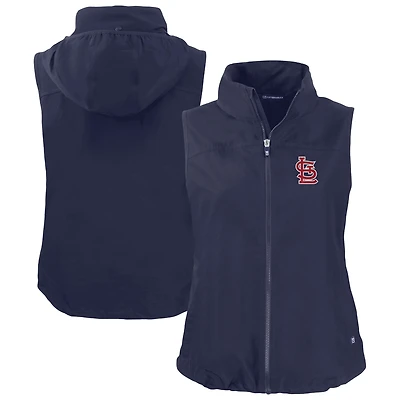 Women's Cutter & Buck Navy St. Louis Cardinals  Charter Eco Recycled Full-Zip Vest