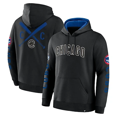 Men's Fanatics  Black Chicago Cubs Big City Legacy Fleece Pullover Hoodie