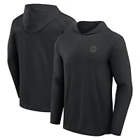 Men's Fanatics Black Chicago Cubs Front Office Power Mono Long Sleeve Hoodie T-Shirt