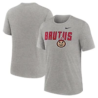 Men's Nike Heather Gray Ohio State Buckeyes Campus Local Tri-Blend T-Shirt