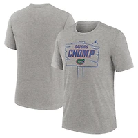 Men's Jordan Brand Heather Gray Florida Gators Campus Local Tri-Blend T-Shirt
