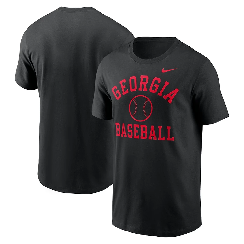 Men's Nike Black Georgia Bulldogs Essential Baseball Arch T-Shirt