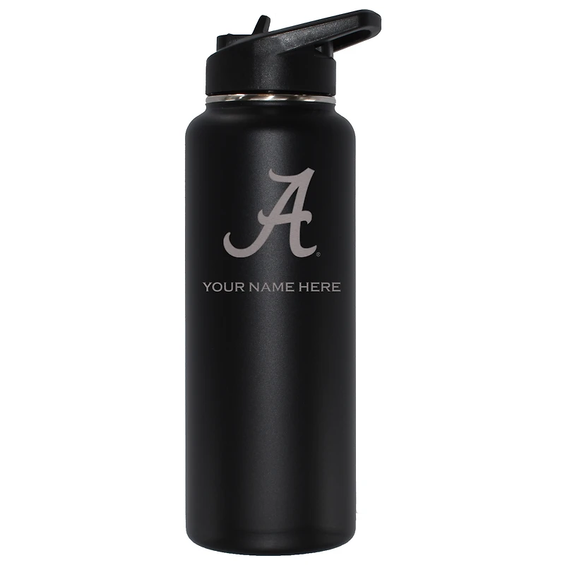 The Memory Company Black Alabama Crimson Tide 34oz. Personalized Team Logo Direct Print Quencher Bottle