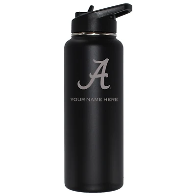 The Memory Company Black Alabama Crimson Tide 34oz. Personalized Team Logo Direct Print Quencher Bottle