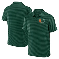 Men's Fanatics Green Miami Hurricanes Victory Calls Stripe Polo