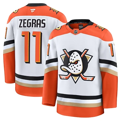 Men's Fanatics Trevor Zegras White Anaheim Ducks Away Premium Jersey
