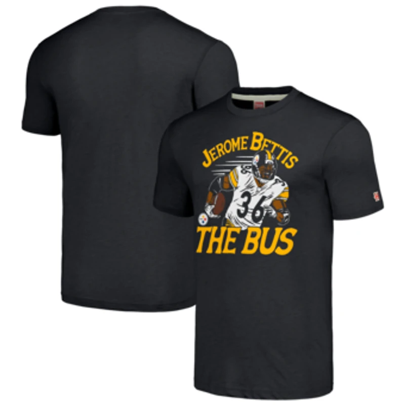 Men's Homage Jerome Bettis Charcoal Pittsburgh Steelers Caricature Retired Player Tri-Blend T-Shirt