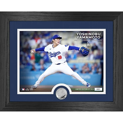 Highland Mint Yoshinobu Yamamoto Los Angeles Dodgers 13" x 16" Rookie Silver Coin Photo Mint