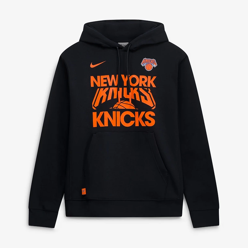 Men's Nike Black New York Knicks Courtside Club Pullover Hoodie