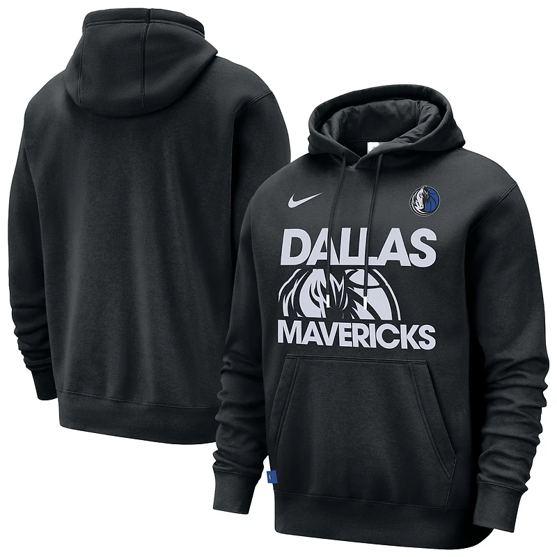 Men's Nike Black Dallas Mavericks Courtside Club Pullover Hoodie