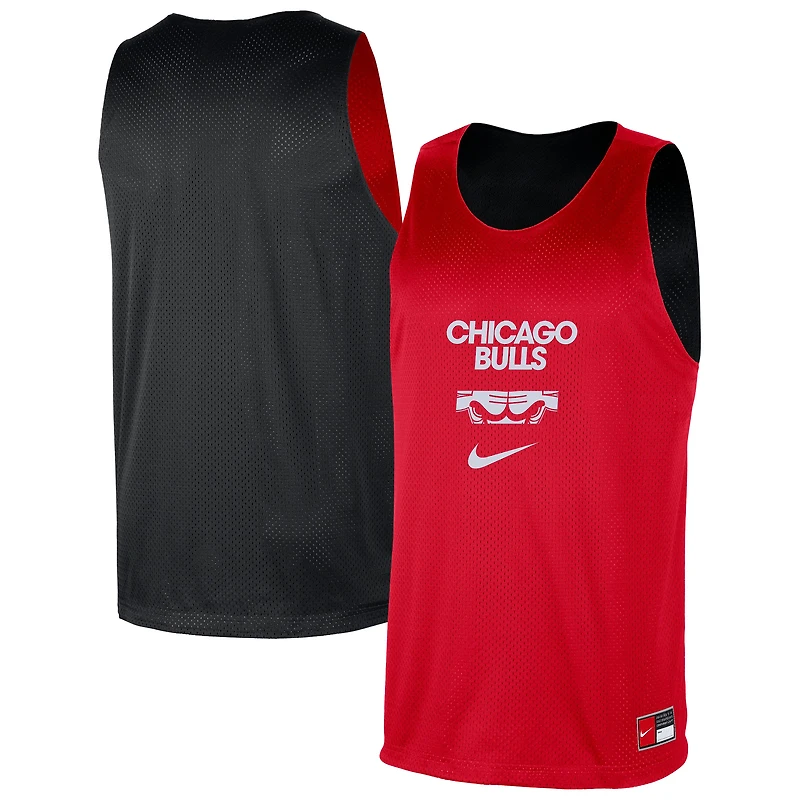 Men's Nike Red/Black Chicago Bulls Courtside Reversible Mesh Practice Jersey