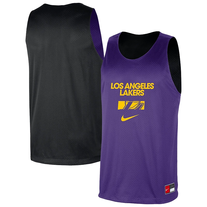 Men's Nike Purple/Black Los Angeles Lakers Courtside Reversible Mesh Practice Jersey