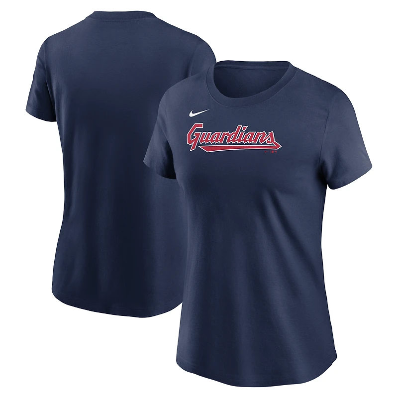 Women's Nike Navy Cleveland Guardians Fuse Wordmark T-Shirt