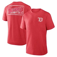 Men's Fanatics Heather Red Detroit Red Wings Fan Lanes Tri-Blend T-Shirt