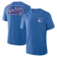 Men's Fanatics Heather Blue New York Rangers Fan Lanes Tri-Blend T-Shirt