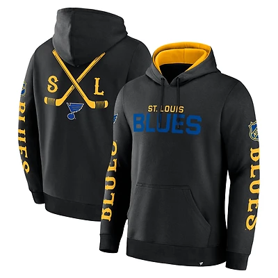 Men's Fanatics Black St. Louis Blues Big City Legacy Fleece Pullover Hoodie