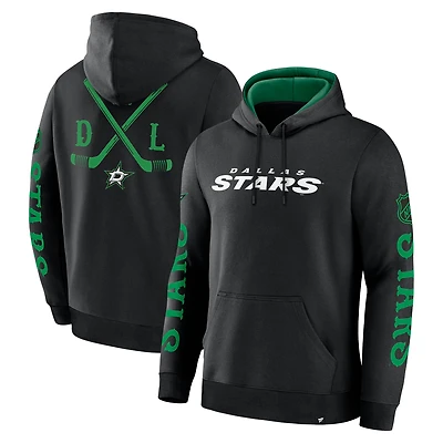 Men's Fanatics Black Dallas Stars Big City Legacy Fleece Pullover Hoodie