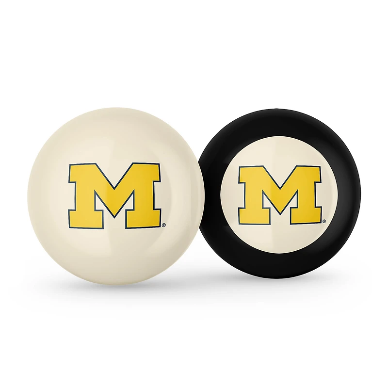 Imperial Michigan Wolverines Logo Cue Ball & 8 Ball Combo Set