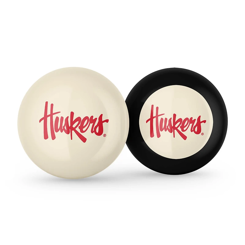 Imperial Nebraska Huskers Logo Cue Ball & 8 Ball Combo Set