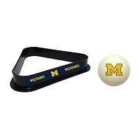 Imperial Michigan Wolverines Cue Ball & Rack Set