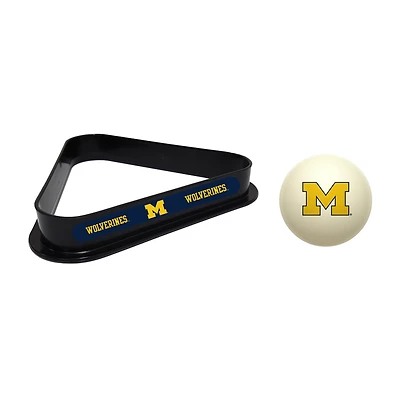 Imperial Michigan Wolverines Cue Ball & Rack Set