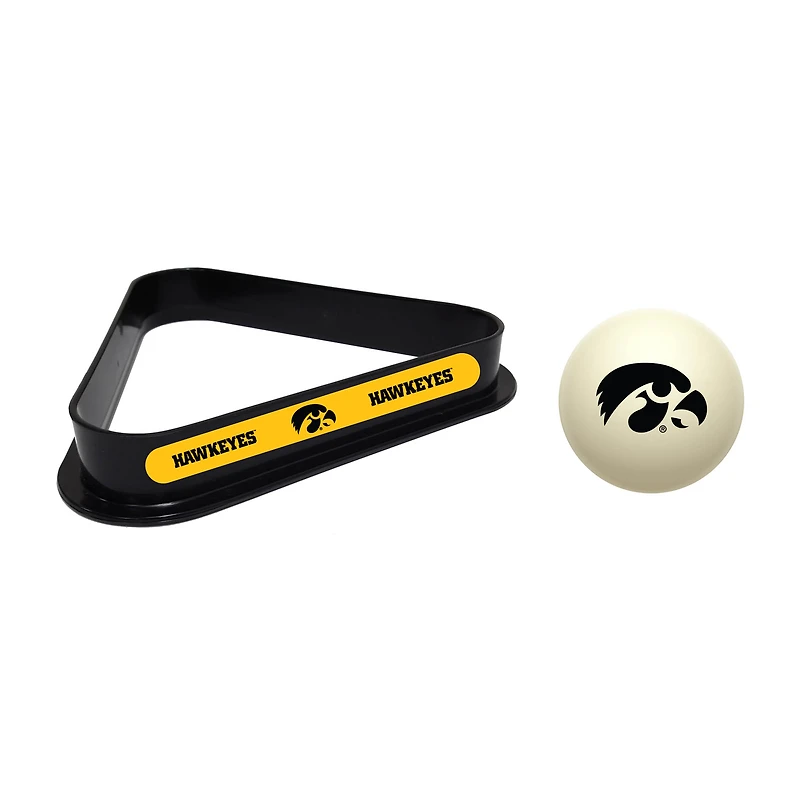 Imperial Iowa Hawkeyes Cue Ball & Rack Set