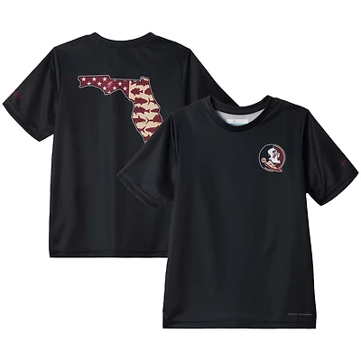 Youth Columbia Black Florida State Seminoles Terminal Tackle Omni-Shade T-Shirt