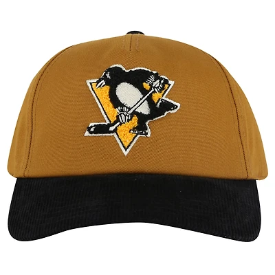 Men's American Needle  Tan/Black Pittsburgh Penguins Burnett Adjustable Hat