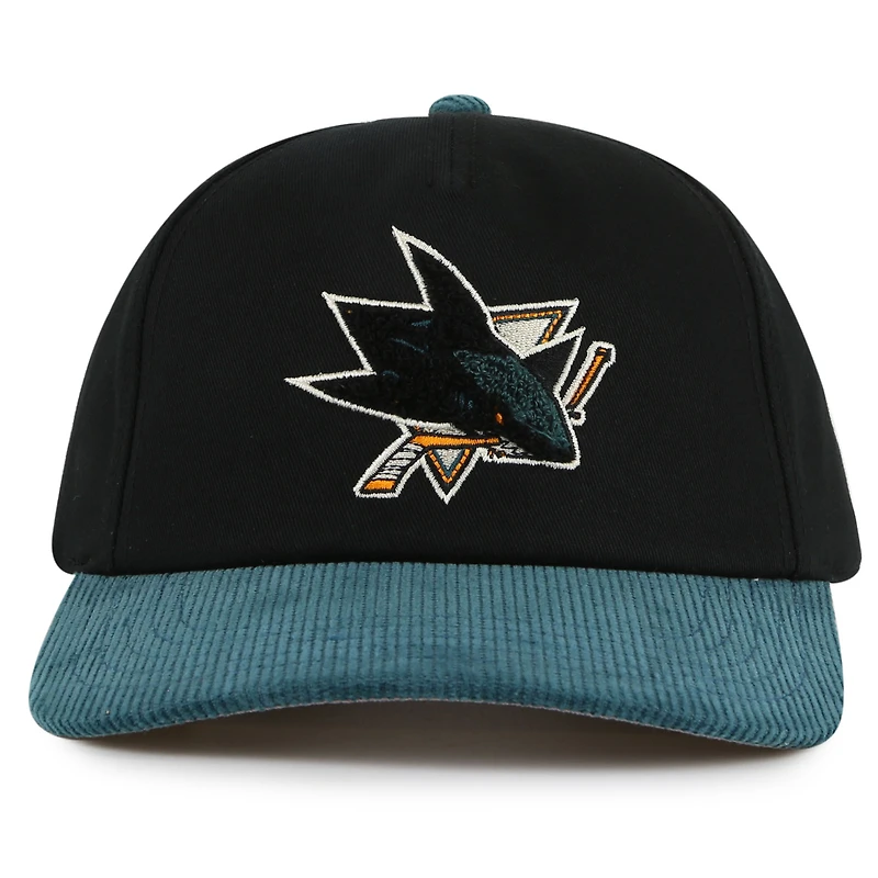 Men's American Needle  Black/Teal San Jose Sharks Burnett Adjustable Hat