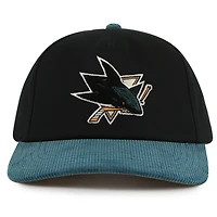 Men's American Needle  Black/Teal San Jose Sharks Burnett Adjustable Hat