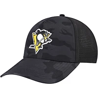 Men's American Needle  Black Pittsburgh Penguins Valin Camo Super Tech Vented Adjustable Hat