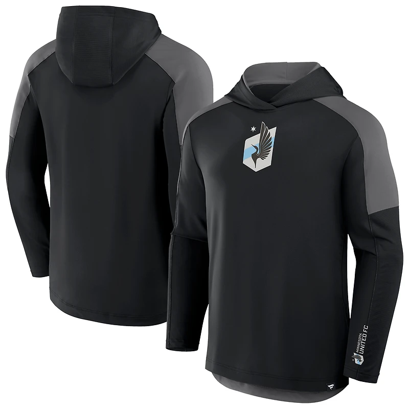 Men's Fanatics Black Minnesota United FC Red Card Transitional Pullover Hoodie
