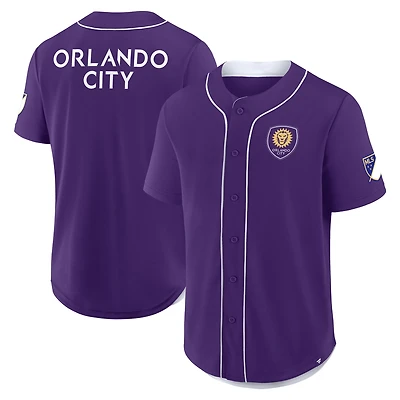 Men's Fanatics Purple Orlando City SC Injury Time Baseball Jersey